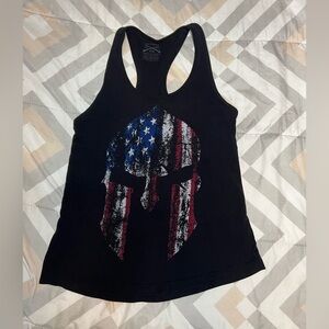 Grunt Style Black Tank Top with Patriotic Graphic